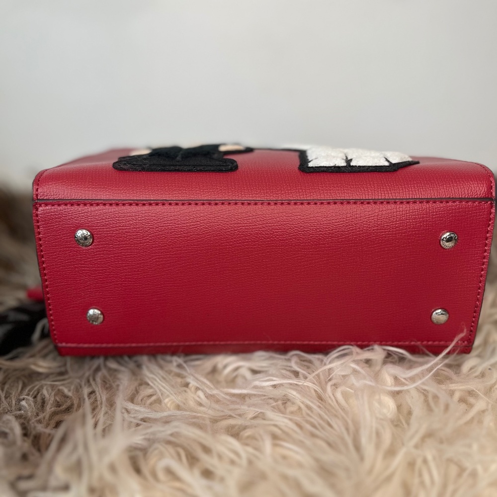❌SOLD❌ Karl Lagerfeld Paris Maybelle Red Top Handle Satchel Crossbody Bag NWT - Picture 5 of 9